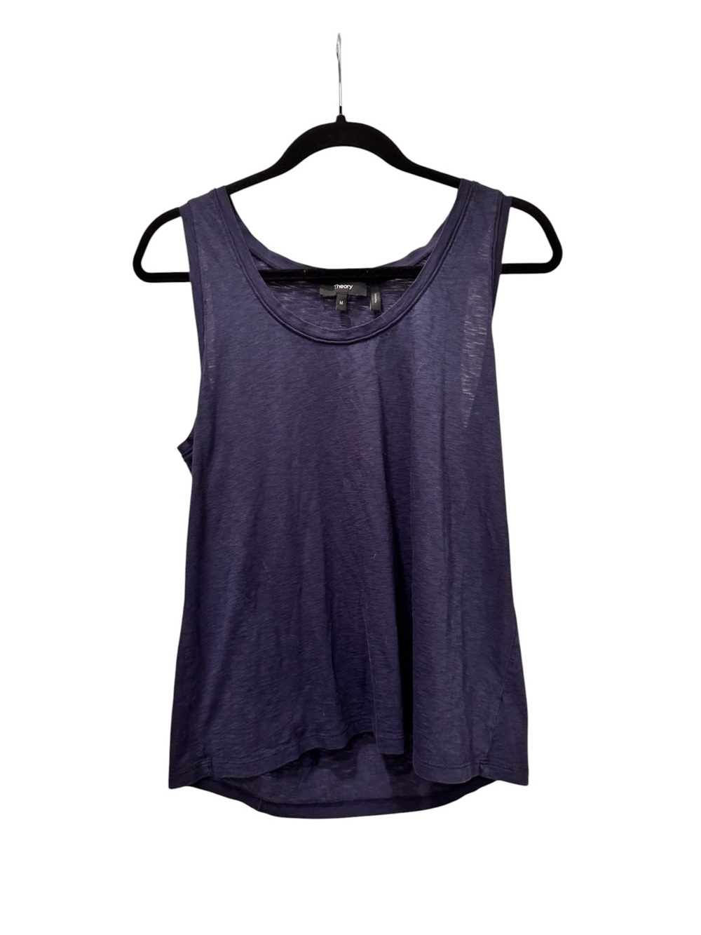 Theory Sorena Slub Pima Cotton Navy Blue Sleeveless Tank Top Medium